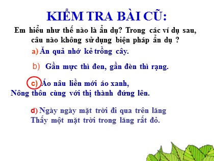 Bài giảng Ngữ văn 6 - Bài 24: Hoán dụ