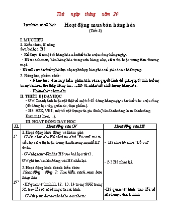 Giáo án Tự nhiên và Xã hội Lớp 2 Sách Chân trời sáng tạo - Tuần 13