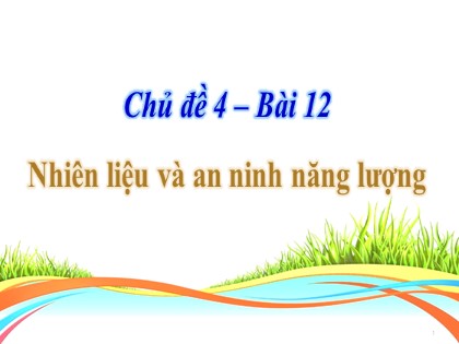 Giáo án Khoa học tự nhiên Lớp 6 - Chủ đề 4, Bài 12: Nhiên liệu và an ninh năng lượng - Sách Chân trời sáng tạo