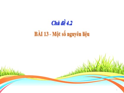 Giáo án Khoa học tự nhiên Lớp 6 - Chủ đề 4,2, Bài 13: Một số nguyên liệu - Sách Chân trời sáng tạo