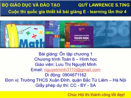 Bài giảng Hình học Lớp 6 - Tiết 13: Ôn tạp chương 1 - Lưu Thị Nguyệt Minh