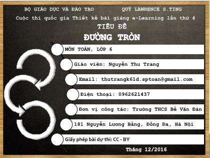 Bài giảng Toán Lớp 6 - Đường tròn - Nguyễn Thu Trang