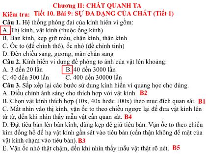 Bài giảng Khoa học tự nhiên 6 (Kết nối tri thức) - Tiết 10, Bài 9: Sự đa dạng của chất (Tiết 1)