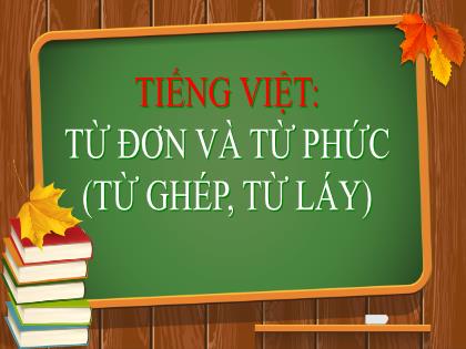 Bài giảng Ngữ văn 6 (Chân trời sáng tạo) - Tiếng Việt: Từ đơn và từ phức (từ ghép, từ láy)
