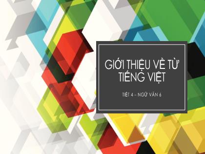 Bài giảng Ngữ văn 6 - Tiết 4: Giới thiệu về từ Tiếng Việt