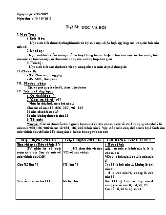 Giáo án Toán 6 (Chân trời sáng tạo) - Tiết 24: ước và bội