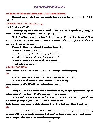 Bồi dưỡng học sinh giỏi môn Toán Lớp 6 - Chuyên đề: Số chính phương (Có đáp án)
