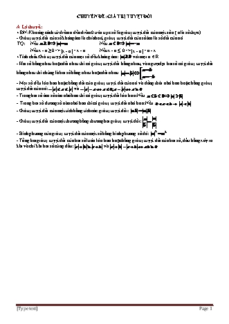 Chuyên đề bồi dưỡng học sinh giỏi môn Toán Lớp 6 - Chuyên đề 10: Giá trị tuyệt đối (Có đáp án)