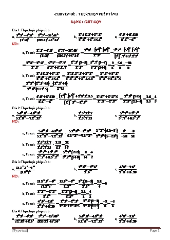 Chuyên đề bồi dưỡng học sinh giỏi môn Toán Lớp 6 - Chuyên đề 1: Thực hiện phép tính (Có đáp án)