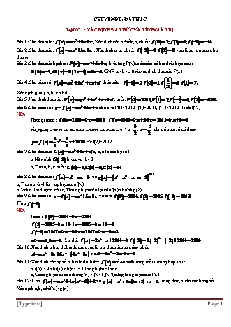 Chuyên đề bồi dưỡng học sinh giỏi môn Toán Lớp 6 - Chuyên đề 11: Đa thức (Có đáp án)