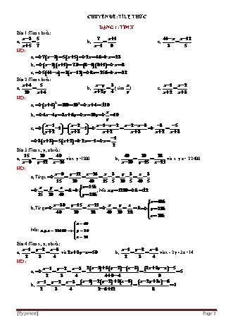 Chuyên đề bồi dưỡng học sinh giỏi môn Toán Lớp 6 - Chuyên đề 13: Tỉ lệ thức (Có đáp án)