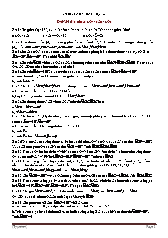 Chuyên đề bồi dưỡng học sinh giỏi môn Toán Lớp 6 - Chuyên đề 8: Hình học (Có đáp án)