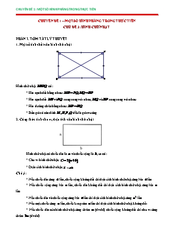 Chuyên đề bồi dưỡng HSG Hình học Lớp 6 - Chuyên đề 1: Một số hình phẳng trong thực tiễn - Chủ đề 3: Hình chữ nhật