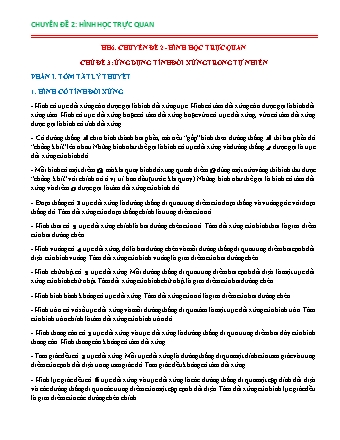 Chuyên đề bồi dưỡng HSG Hình học Lớp 6 - Chuyên đề 2: Hình học trực quan - Chủ đề 3: Ứng dụng tính đối xứng trong tự nhiên