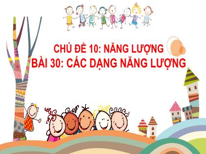 Bài giảng Khoa học tự nhiên 6 (Kết nối tri thức) - Chủ đề 10 - Bài 30: Các dạng năng lượng - Trường THCS Nguyễn Chuyên Mỹ