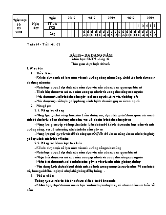 Giáo án Khoa học tự nhiên 6 (Kết nối tri thức) - Tuần 14 - Bài 18: Đa dạng nấm - Năm học 2024-2025 - Trường THCS Nguyễn Chuyên Mỹ