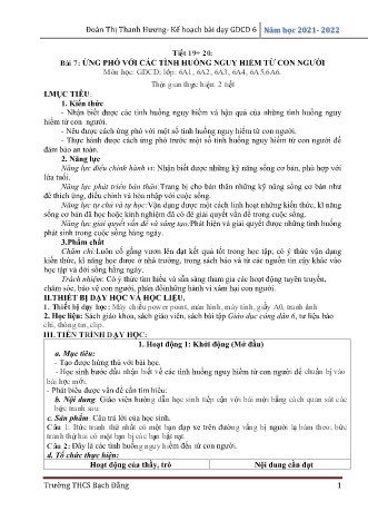 Kế hoạch bài dạy Giáo dục công dân 6 - Tiết 19-30 - Năm học 2021-2022 - Đoàn Thị Thanh Hương