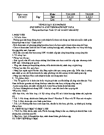 Kế hoạch bài dạy Ngữ văn 6 (Kết nối) - Bài: Ôn tập học kỳ 1 - Năm học 2024-2025 - Đinh Thị Thảo