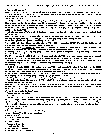 SKKN Các phương pháp dạy học, kĩ thuật dạy học tích cực sử dụng trong nhà trường THCS