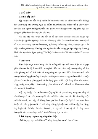SKKN Một số biện pháp phát huy kĩ năng rèn luyện sức bền trong giờ học chạy cự li trung bình cho học sinh lớp 6