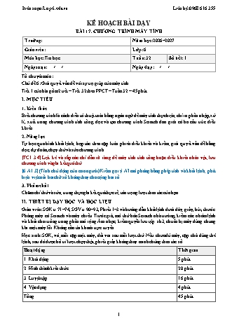Giáo án Tin học lớp 6 - Bài 17. Chương trình máy tính (Tích hợp năng lực số và AI) (Năm học 2026-2027)
