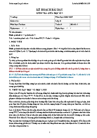Giáo án Tin học lớp 6 - Kiểm tra giữa học kì I (Tích hợp năng lực số và AI) (Năm học 2026-2027)