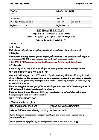 Giáo án GDTC lớp 6 - Tuần 22 - Năm học 2026-2027 (Tích hợp năng lực số và AI)