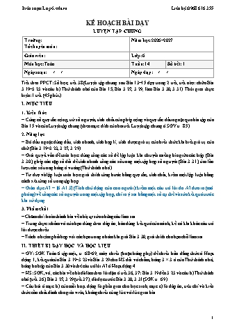 Giáo án Toán lớp 6 sách KNTT - Tuần 14 - Năm học 2026-2027 (Tích hợp năng lực số và AI)