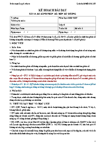 Giáo án Toán lớp 6 sách KNTT - Tuần 20 - Năm học 2026-2027 (Tích hợp năng lực số và AI)