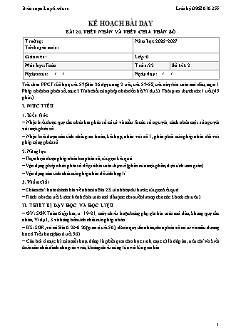 Giáo án Toán lớp 6 sách KNTT - Tuần 22 - Năm học 2026-2027 (Tích hợp năng lực số và AI)