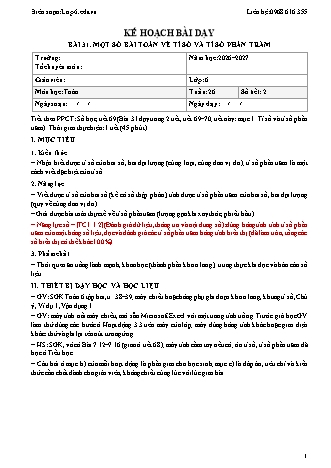 Giáo án Toán lớp 6 sách KNTT - Tuần 26 - Năm học 2026-2027 (Tích hợp năng lực số và AI)