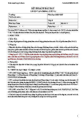 Giáo án Toán lớp 6 sách KNTT - Tuần 28 - Năm học 2026-2027 (Tích hợp năng lực số và AI)