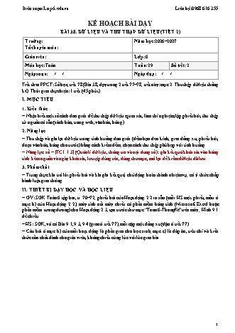 Giáo án Toán lớp 6 sách KNTT - Tuần 29 - Năm học 2026-2027 (Tích hợp năng lực số và AI)