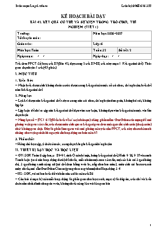 Giáo án Toán lớp 6 sách KNTT - Tuần 32 - Năm học 2026-2027 (Tích hợp năng lực số và AI)