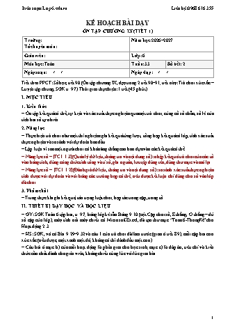 Giáo án Toán lớp 6 sách KNTT - Tuần 33 - Năm học 2026-2027 (Tích hợp năng lực số và AI)