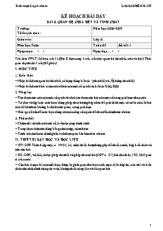 Giáo án Toán lớp 6 sách KNTT - Tuần 5 - Năm học 2026-2027 (Tích hợp năng lực số và AI)