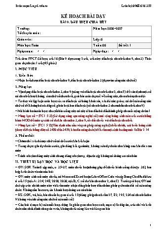 Giáo án Toán lớp 6 sách KNTT - Tuần 6 - Năm học 2026-2027 (Tích hợp năng lực số và AI)