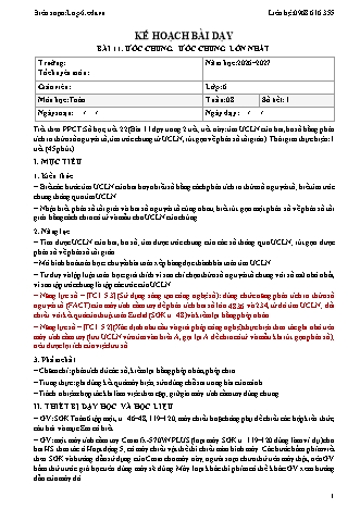 Giáo án Toán lớp 6 sách KNTT - Tuần 8 - Năm học 2026-2027 (Tích hợp năng lực số và AI)