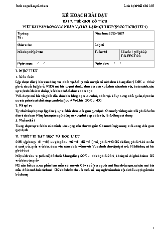 Giáo án Ngữ văn lớp 6 sách KNTT - Tuần 24 - Năm học 2026-2027 (Tích hợp năng lực số và AI)
