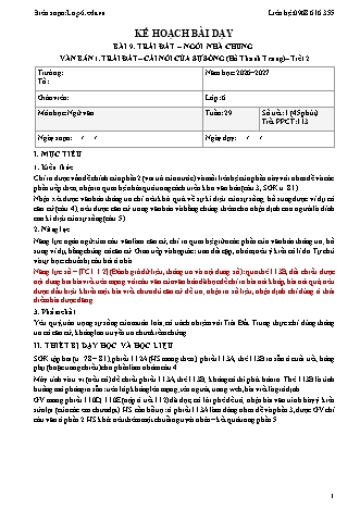 Giáo án Ngữ văn lớp 6 sách KNTT - Tuần 29 - Năm học 2026-2027 (Tích hợp năng lực số và AI)